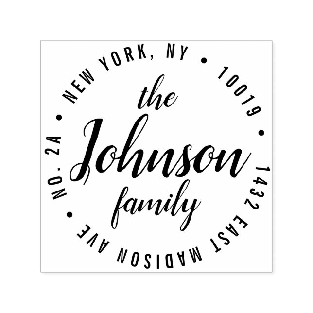 Circle Return Address Self Inking Stamp Trendy (Design)