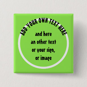Circle / Rings - Line white + your backg. & ideas 15 Cm Square Badge