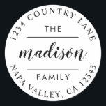 Circle Script | Create Your Own Return Address Classic Round Sticker<br><div class="desc">Create Your Own Return Address Sticker.</div>
