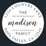 Circle Script | Create Your Own Return Address Classic Round Sticker<br><div class="desc">Create Your Own Return Address Sticker.</div>