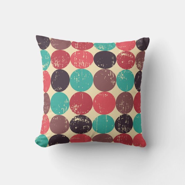 Circle seamless pattern. Seamless pattern. Mid cen Cushion (Front)