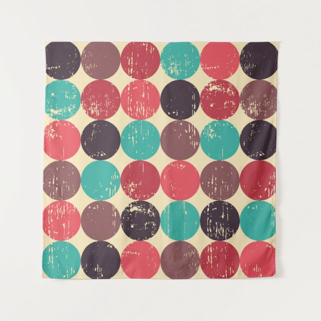 Circle seamless pattern. Seamless pattern. Mid cen Tapestry (Front)