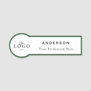 Circle Shaped Custom Business Logo Staff Employee Name Tag