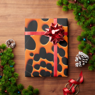 Circle Shapes Orange Abstract Geometric Pattern Wrapping Paper
