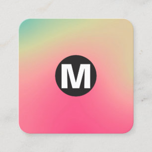 Circle Spot Monogram - Soft Gradients Square Busin Business Card