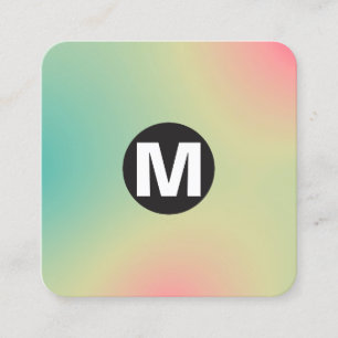 Circle Spot Monogram - Soft Gradients Square Busin Square Business Card