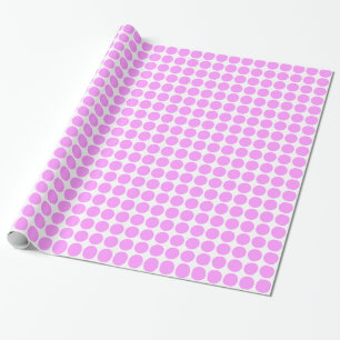 Circle Spots - Light Violet on White Wrapping Paper