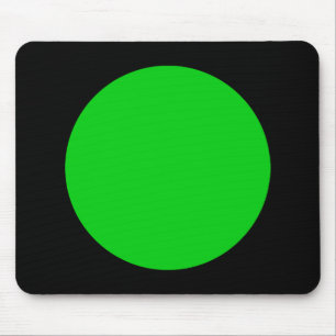 Circle - Spring Green and Black Mouse Pad