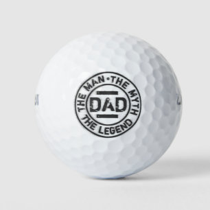 Circle Stamp Dad The Man Myth Legend  Golf Balls