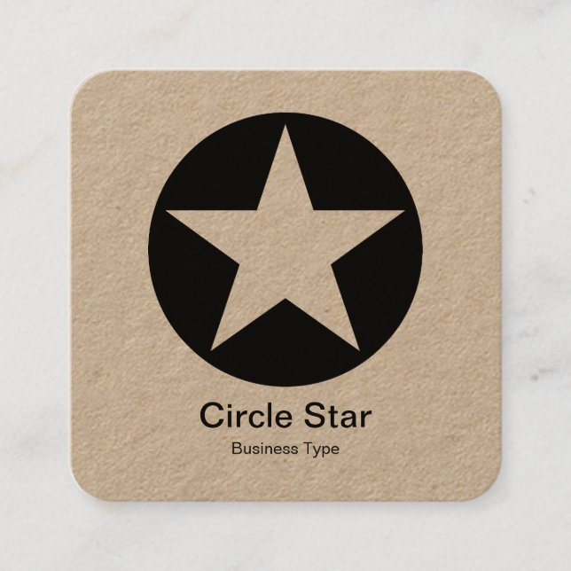 Circle Star - Kraft Square Business Card (Front)