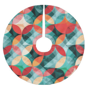 Circle Symphony: Colourful Abstract Vintage Brushed Polyester Tree Skirt