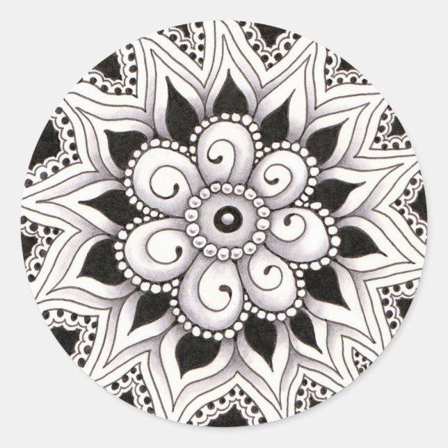 Circle Tangle Three Classic Round Sticker (Front)