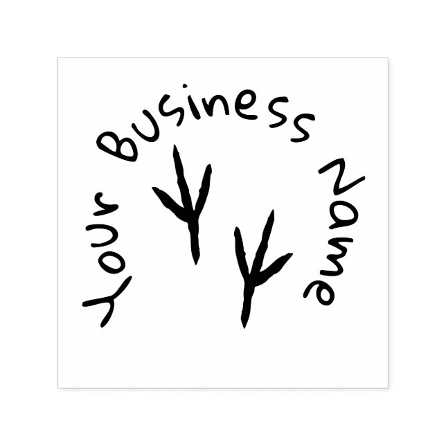 Circle Text & Bird Print Self Inking Rubber Stamp (Design)