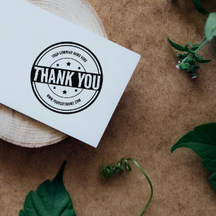 Circle Thank You, Custom Business and Site,   Rubber Stamp