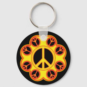 CIRCLE THE PEACE SIGN KEY RING