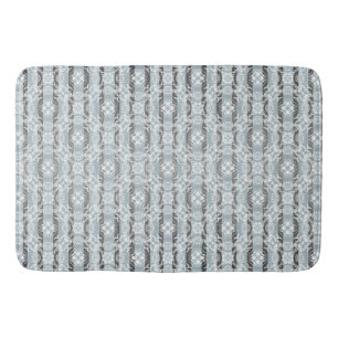 Circle Tiles & Stripes Pattern Bath Mat