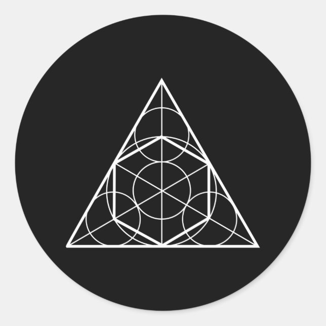Circle triangle sacred geometry classic round sticker (Front)