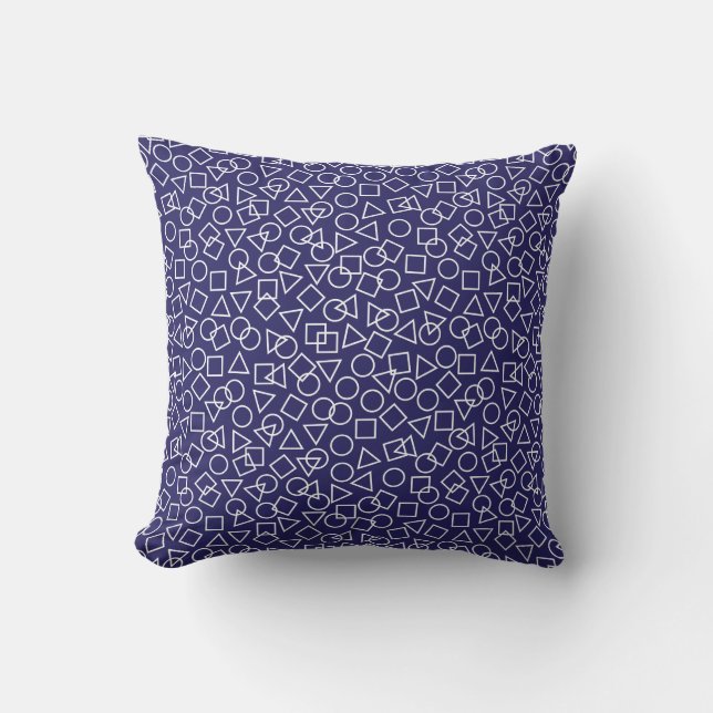 Circle Triangle Square Throw Pillow (Front)