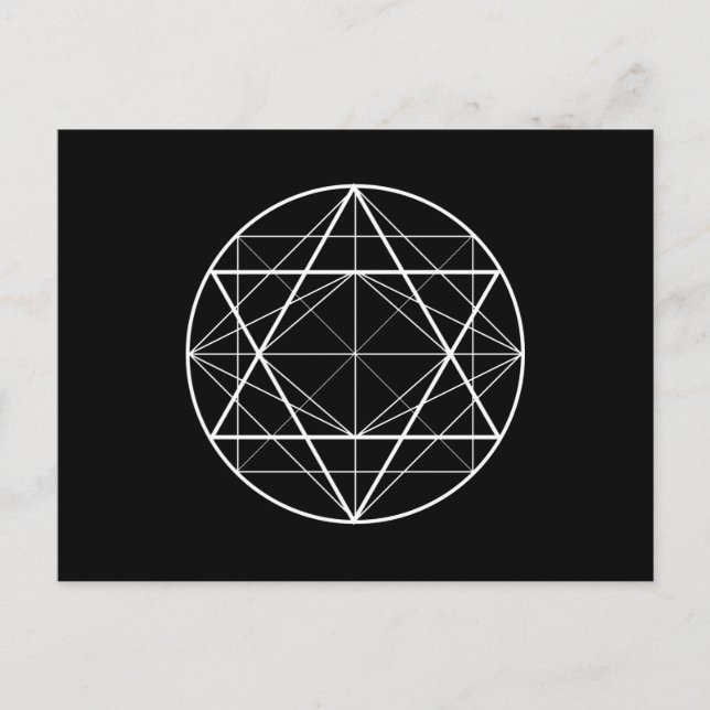Circle triangles sacred geometry drawing postcard (Front)