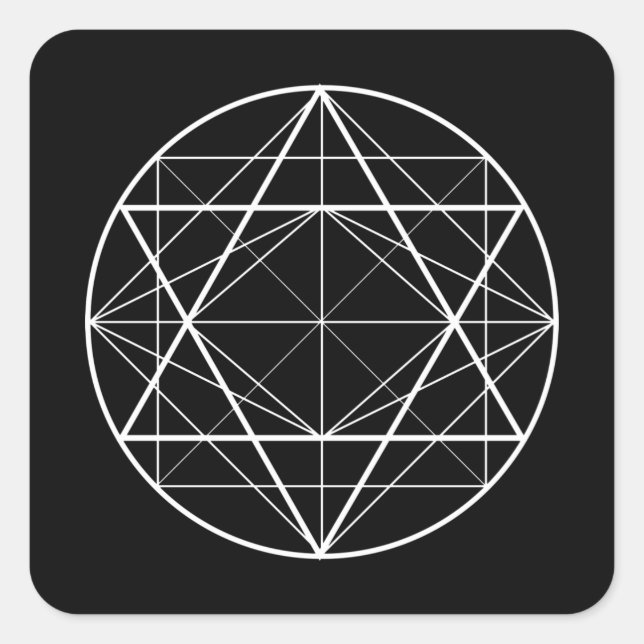 Circle triangles sacred geometry drawing square sticker (Front)