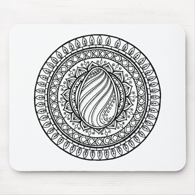 Circle Tribal Doodle Mouse Pad (Front)