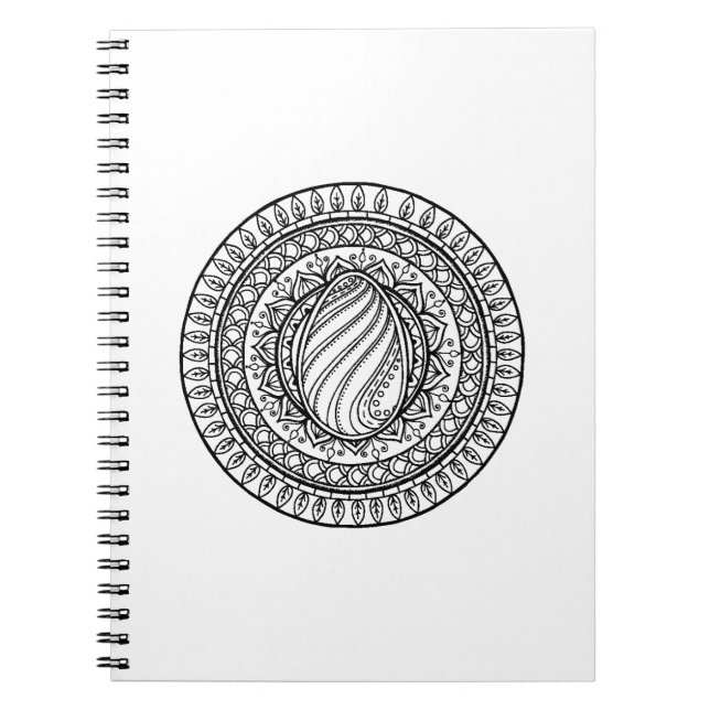 Circle Tribal Doodle Spiral Notebook (Front)