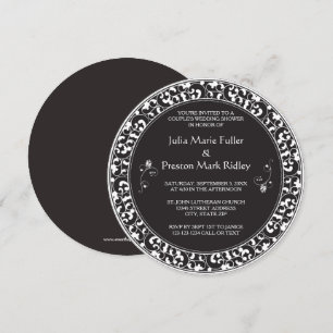 Circle Vintage Black Design-Couple's Shower Invite