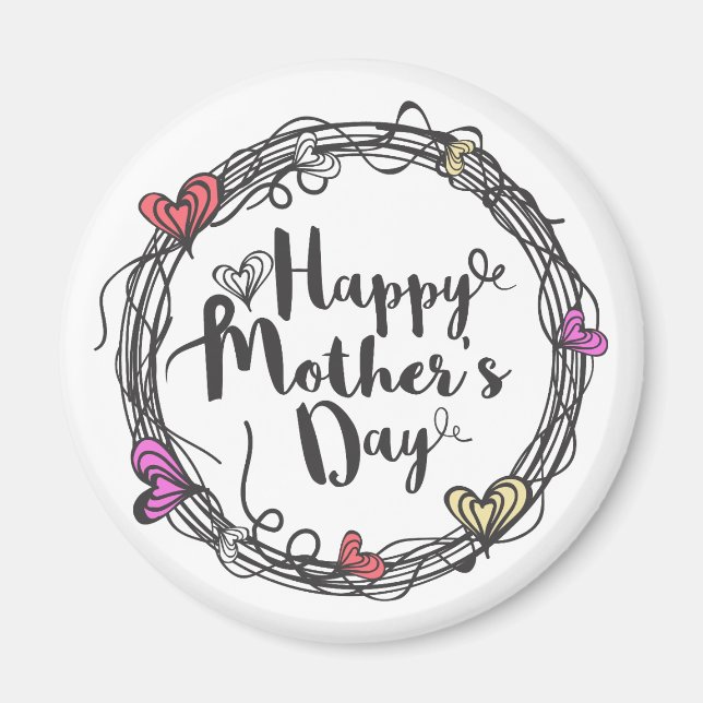 Circle w/ Hearts Happy Mother's Day | Magnet (Front)