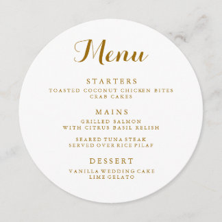 Circle Wedding Menu