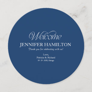 Circle Wedding Menu and Place Card With Guest Name