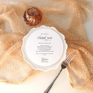 Circle Wedding Menu and Thank You Place Card