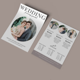 Circle Wedding Photography Session Price Sheet