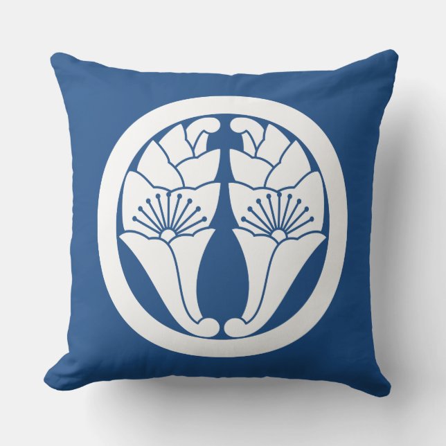 Circle with Embracing Flower Apricot Leaf Cushion (Front)