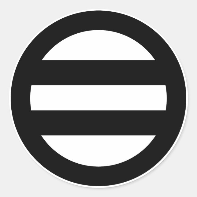 Circle with Two Horizontal Lines Classic Round Sticker (Front)