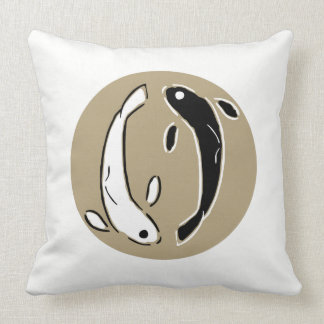 Circle Yin and Yang Swimming Koi Fish - 'Mongoose' Cushion