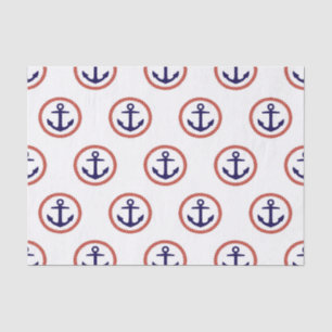 Circled Anchors Nautical Pattern Tissue Paper