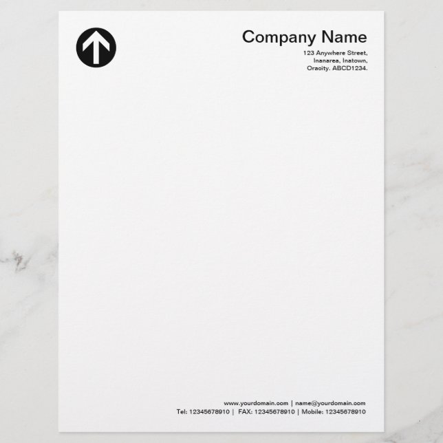 Circled Arrow - Black Customized Letterhead (Front)