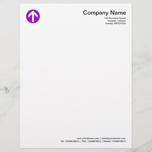 Circled Arrow - Purple Customized Letterhead (Front)