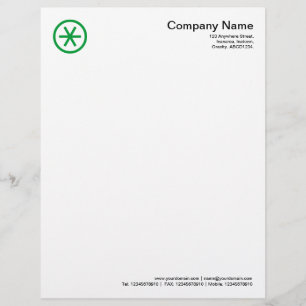 Circled Asterisk - Grass Green Personalized Letterhead