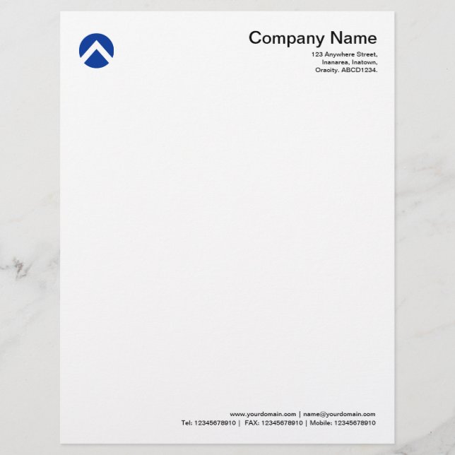 Circled Chevron - Navy Blue Customised Letterhead (Front)