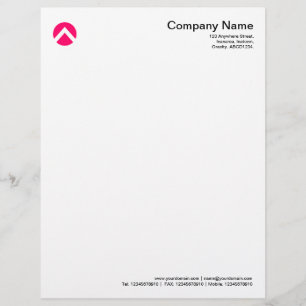 Circled Chevron - Neon Red Personalized Letterhead