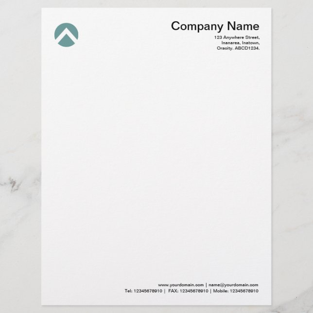 Circled Chevron - Ocean Green Letterhead Design (Front)
