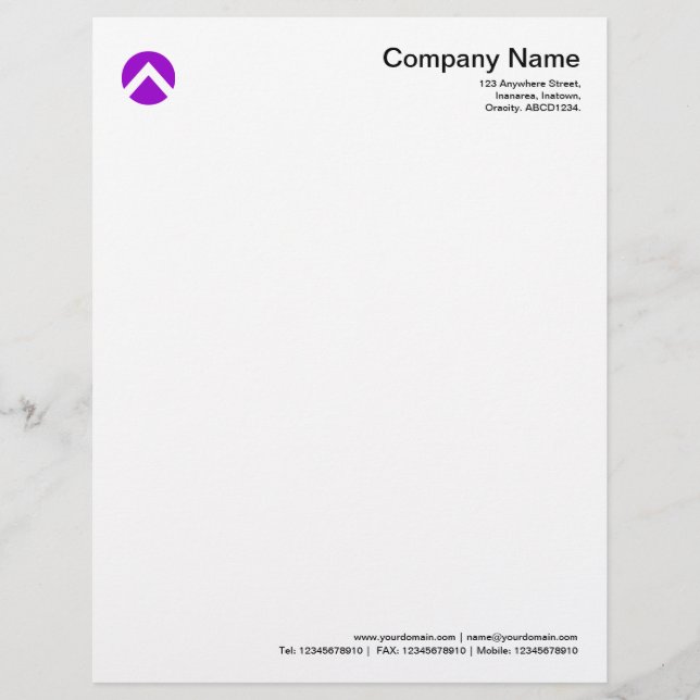 Circled Chevron - Purple Personalised Letterhead (Front)