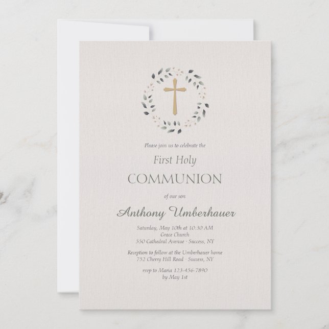 Circled Cross Religious Invitation (Front)