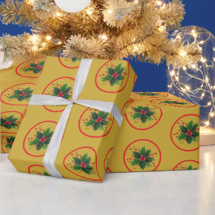 Circled Mistletoe Christmas Wrapping Paper