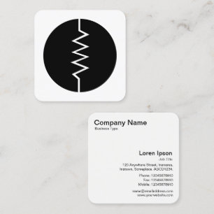 Circled Resistor Symbol - Black and White Square Business Card