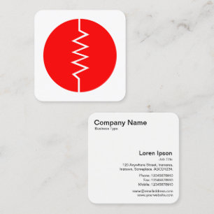 Circled Resistor Symbol - Red and White Square Business Card