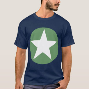 Circled Star - White with Army Green T-Shirt