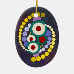 Circles Abstract Artwork Ceramic Tree Decoration