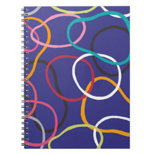 Circles, abstract bands seamless vintage pattern.  notebook